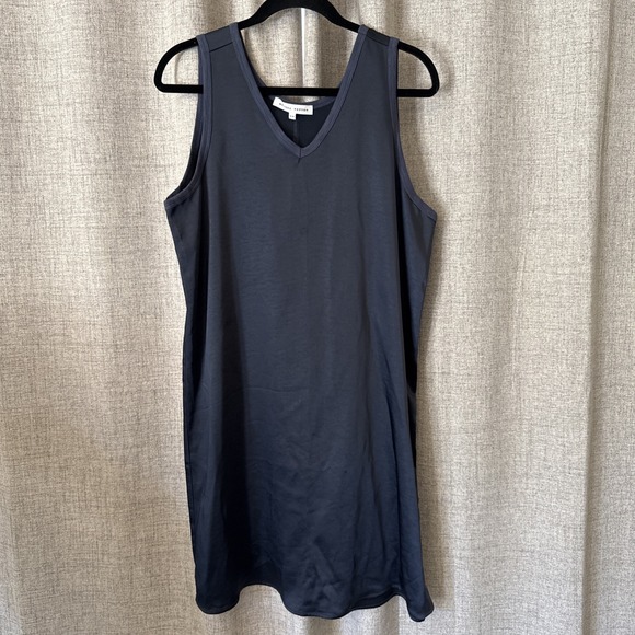 MELISSA NEPTON Dresses & Skirts - Melissa Nepton Slip Satin Dress 100% Viscose Navy Minimalist